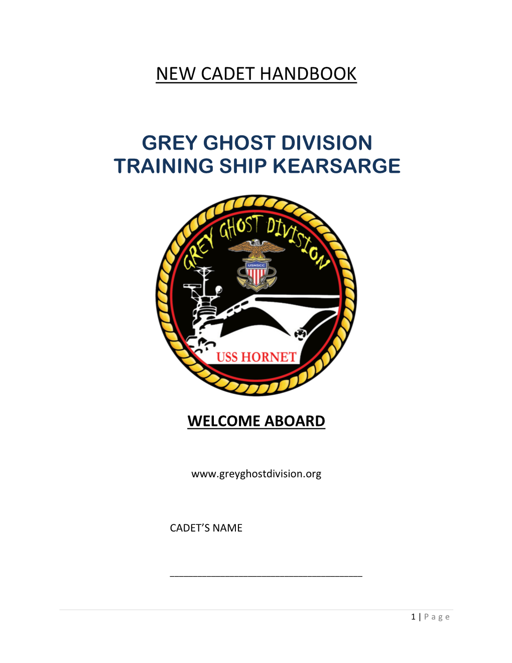New Cadet Handbook
