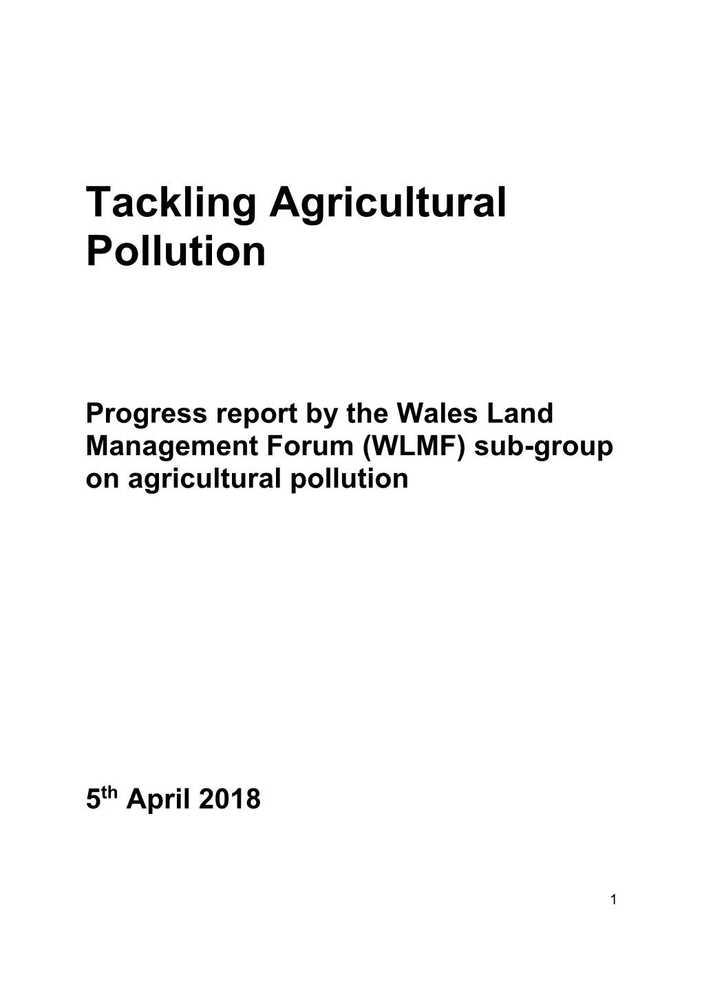 Tackling Agricultural Pollution