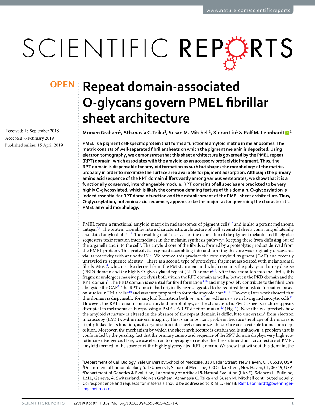 Repeat Domain-Associated O-Glycans Govern PMEL Fibrillar Sheet Architecture