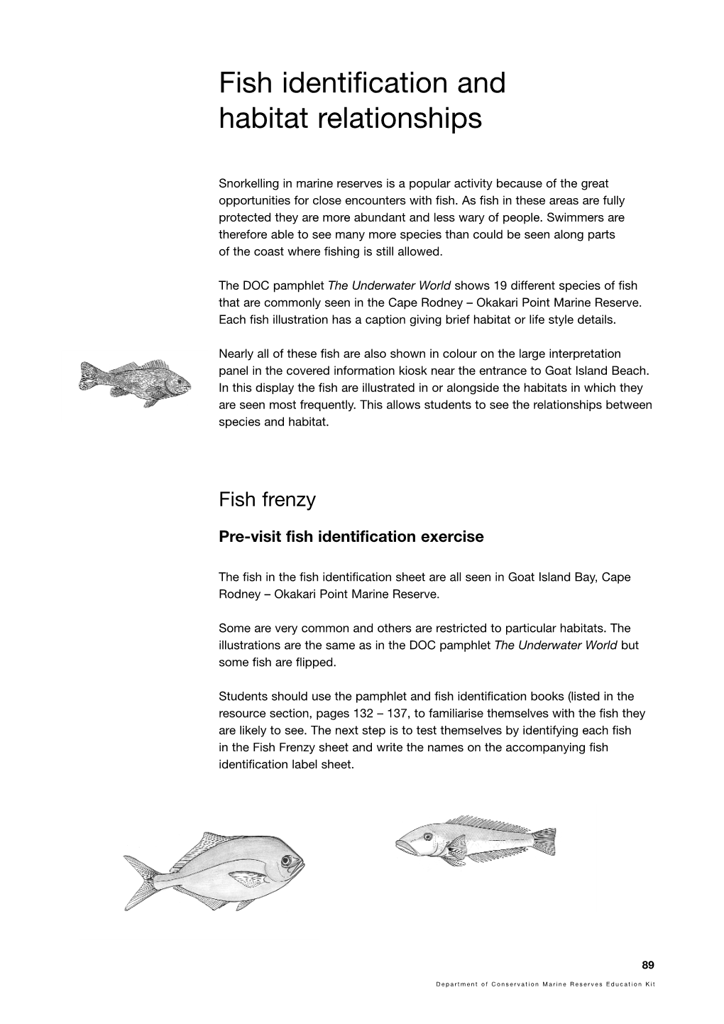 Fish Identification and Habitat Relationships
