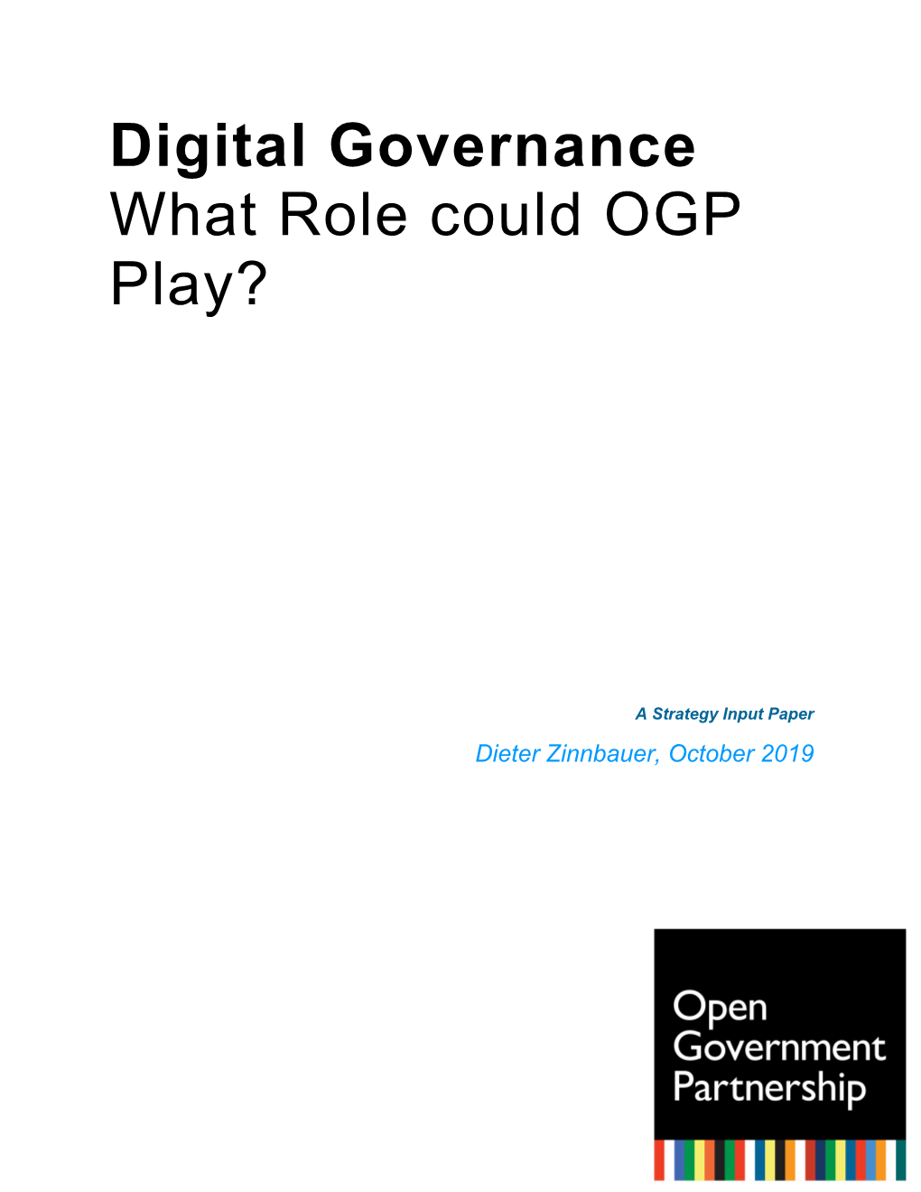 Digital Governance What Role Could OGP Play?