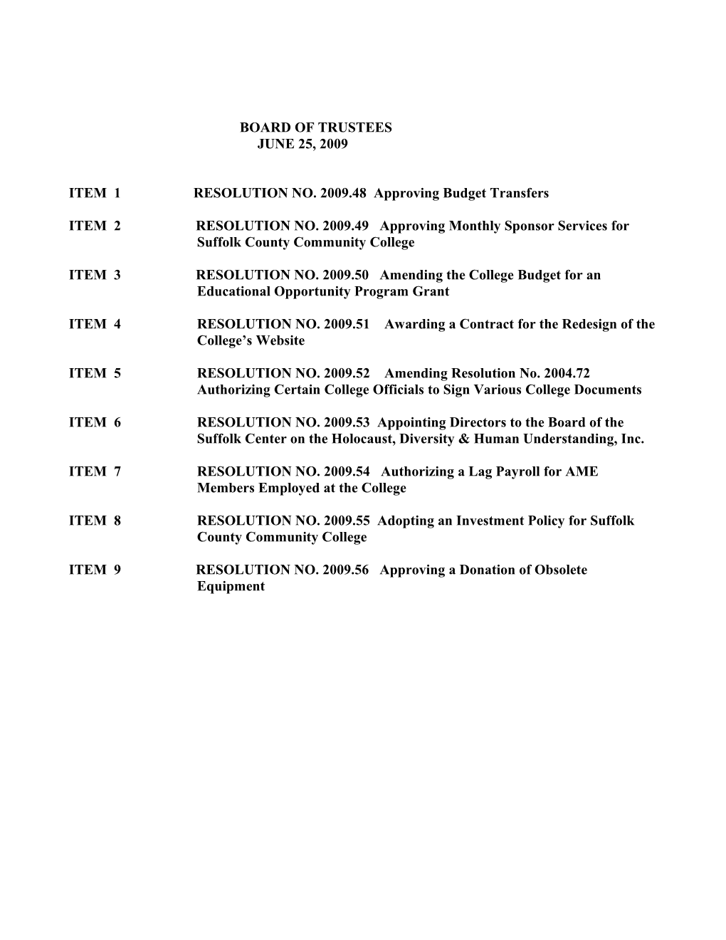 Board of Trustees s15