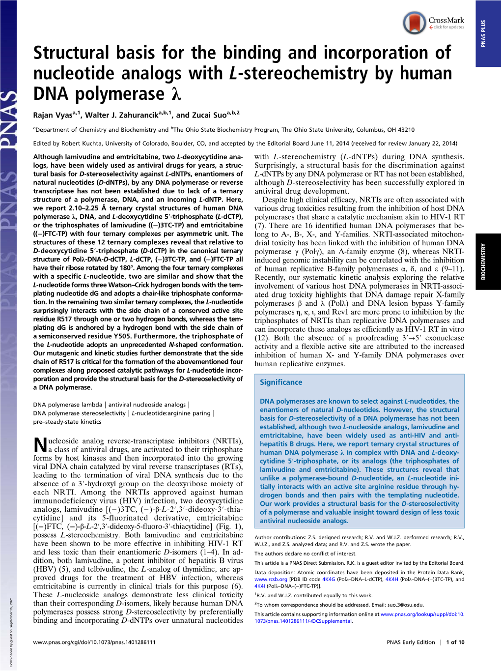 Structural Basis for the Binding and Incorporation of Nucleotide Analogs