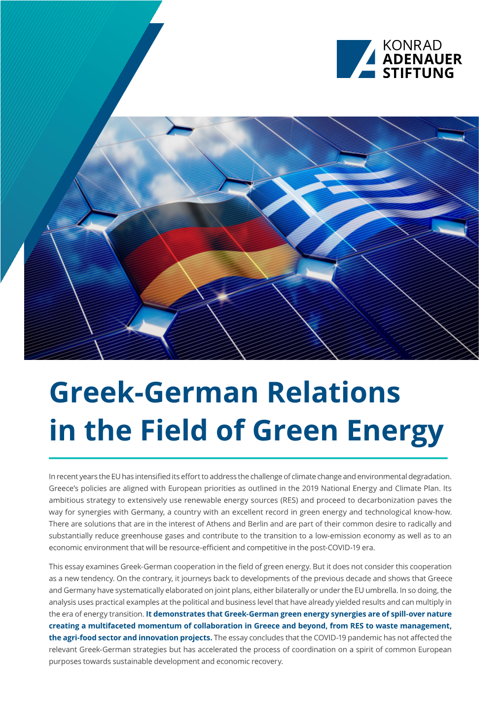 Greek-German Relations in the Field of Green Energy