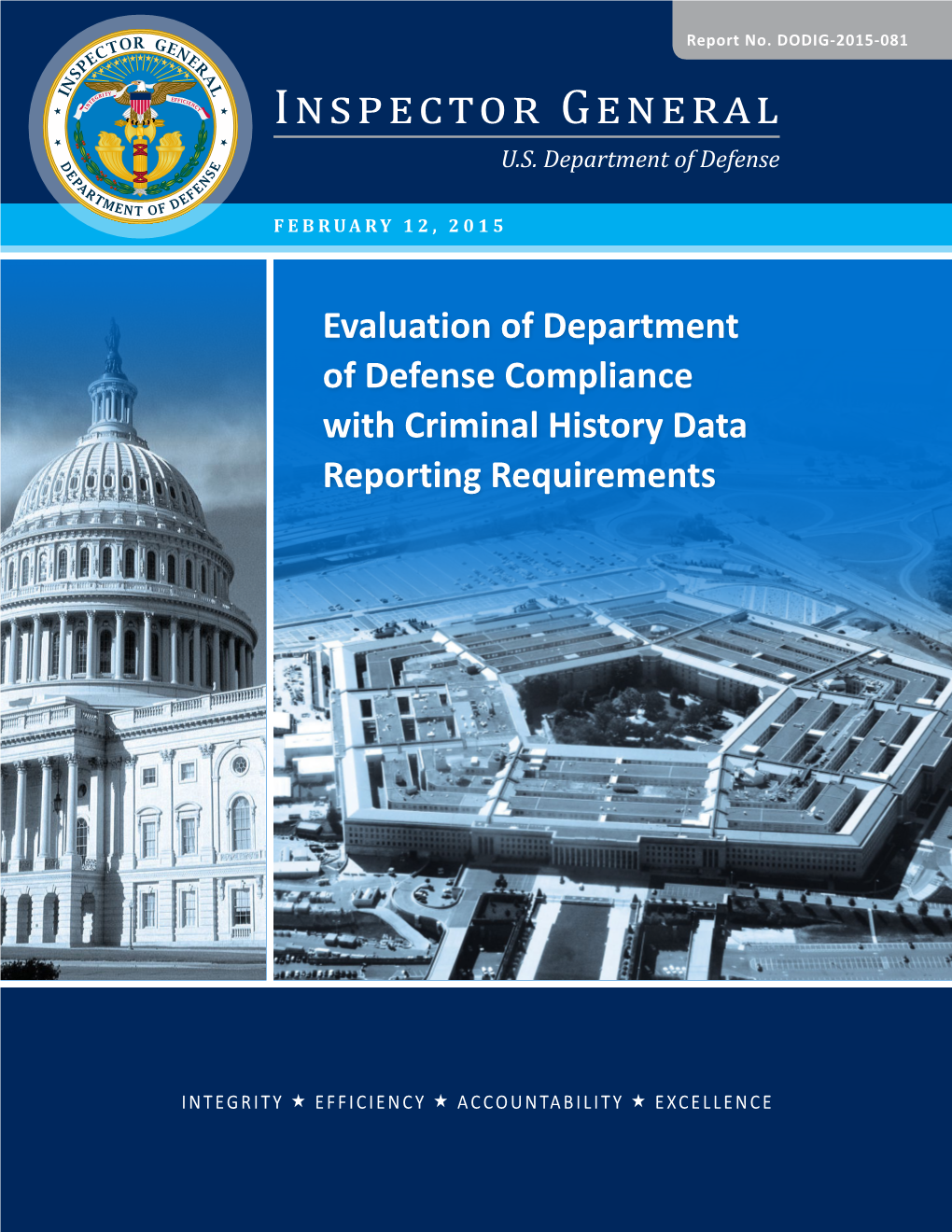 Evaluation of Department of Defense Compliance with Criminal History Data Reporting Requirements