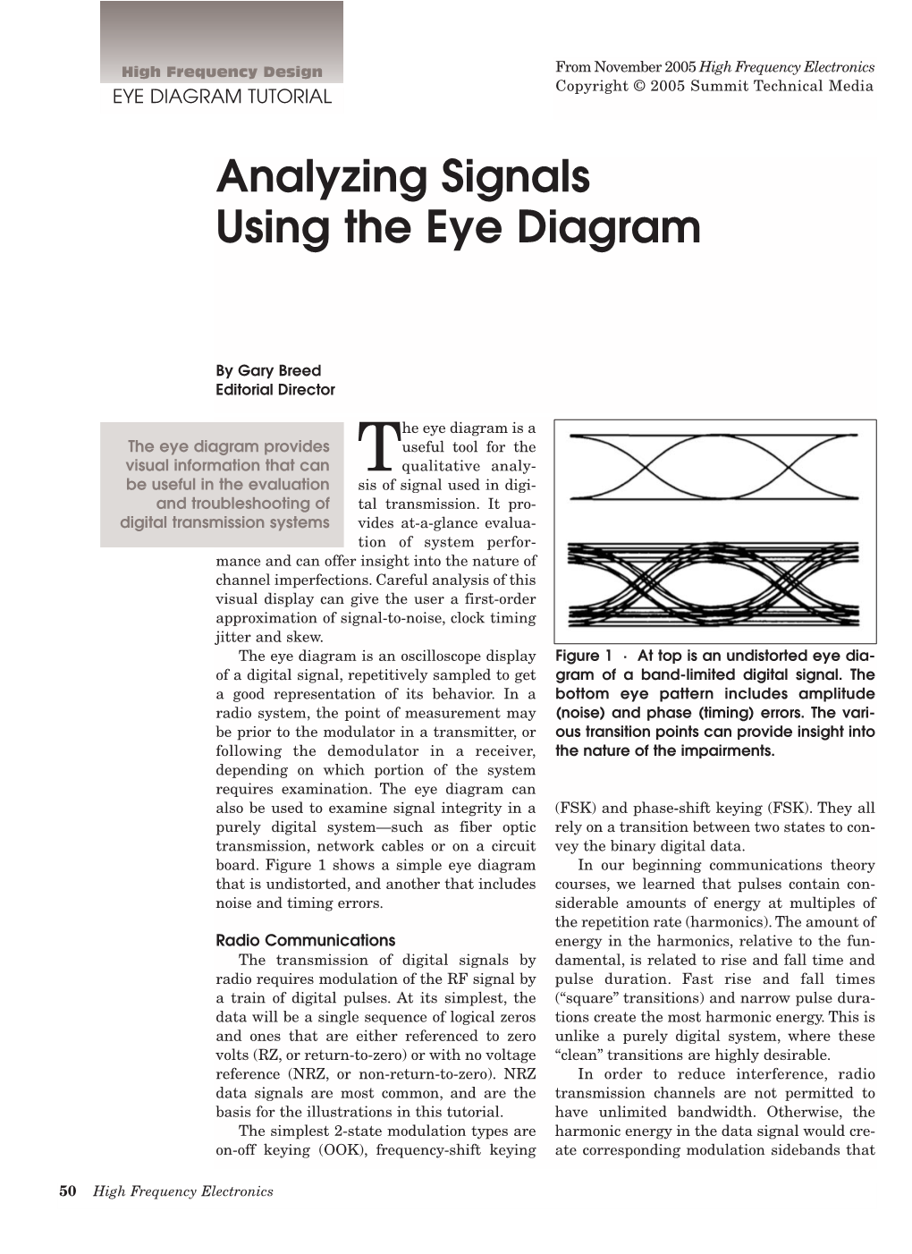 Analyzing Signals Using the Eye Diagram