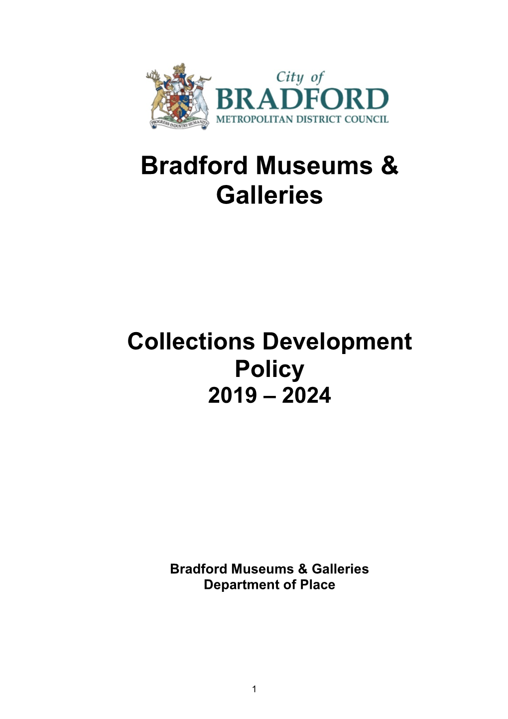 Collections Development Policy 2019 – 2024
