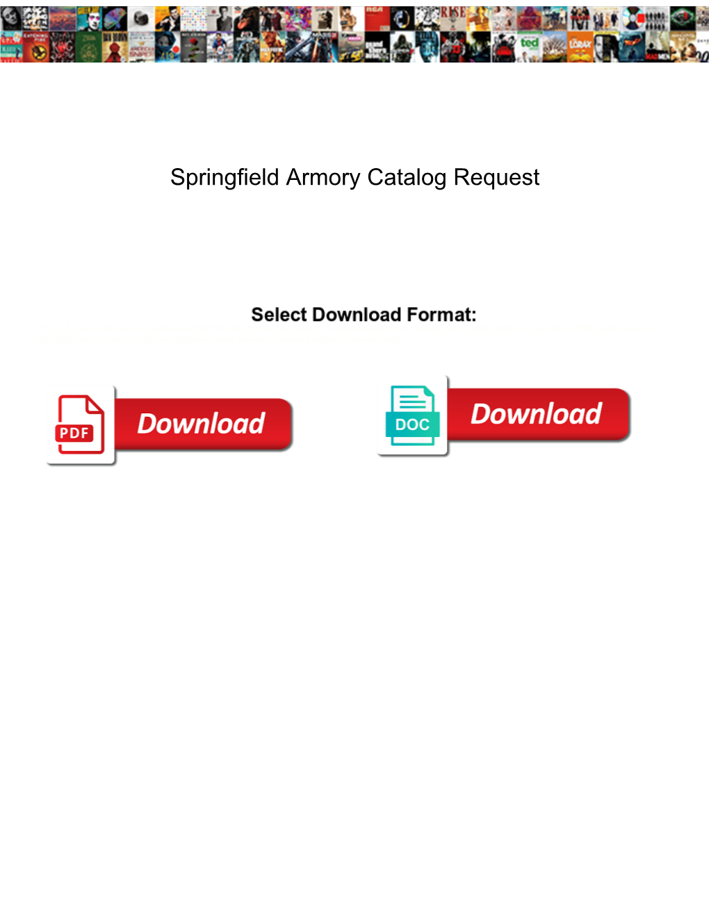 Springfield Armory Catalog Request