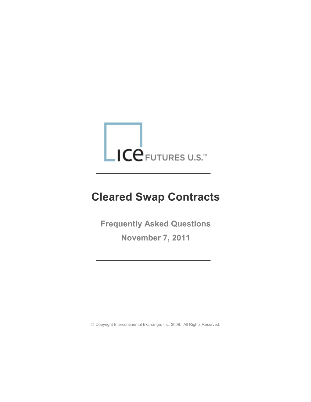 Cleared Swap Contracts