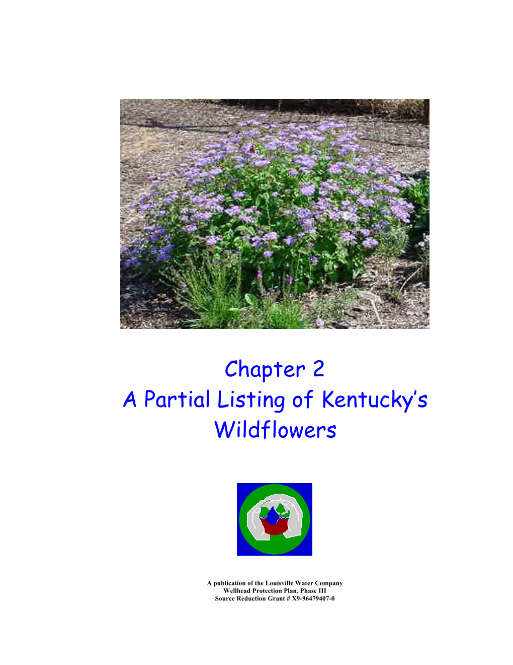 Chapter 2 a Partial Listing of Kentucky's Wildflowers
