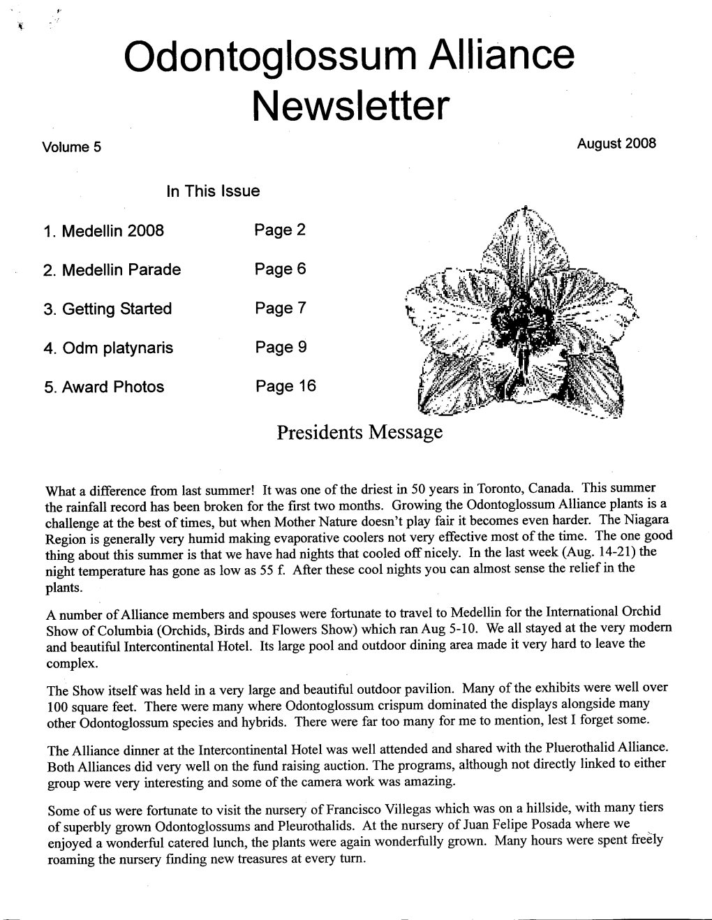 August 2008 Newsletter