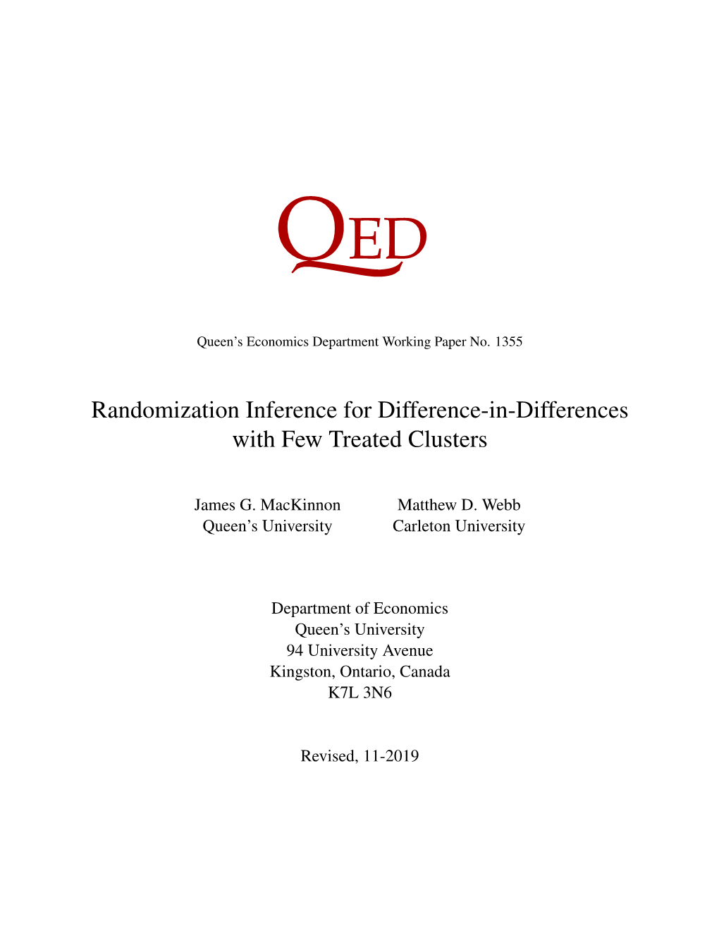 Randomization Inference for Difference-In-Differences with Few Treated Clusters
