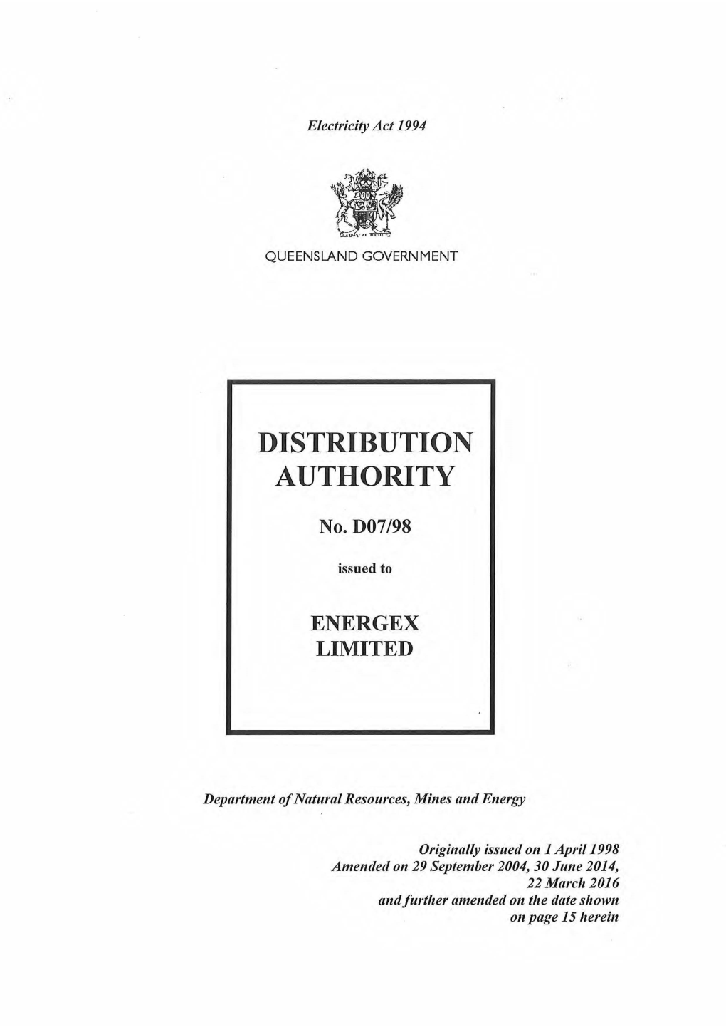 Distribution Authority