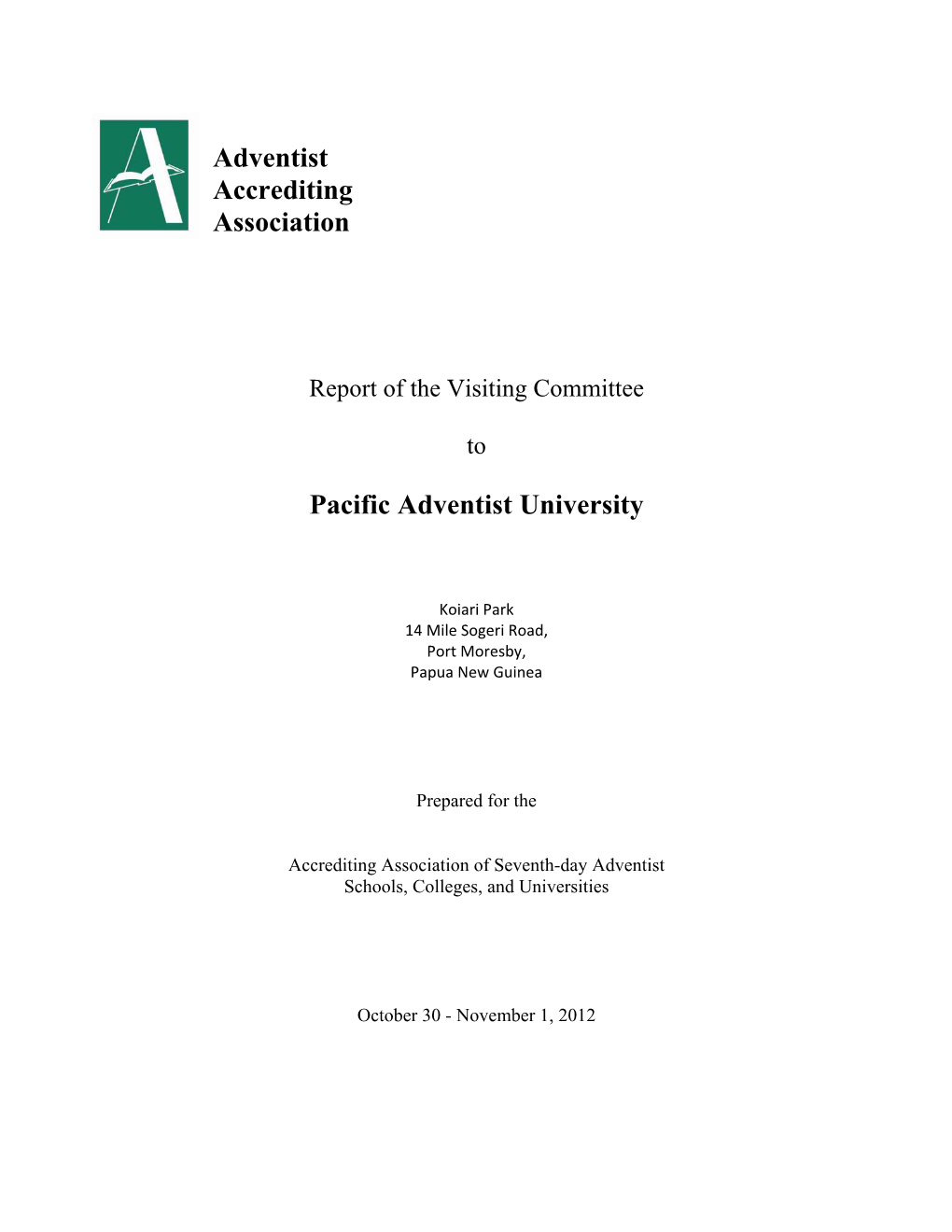 Adventist Accrediting Association Pacific Adventist University