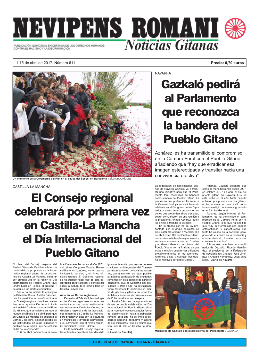 El Consejo Regional Celebrará Por Primera Vez En Castilla-La Mancha El Día Internacional Del Pueblo Gitano Gazkaló Pedirá Al