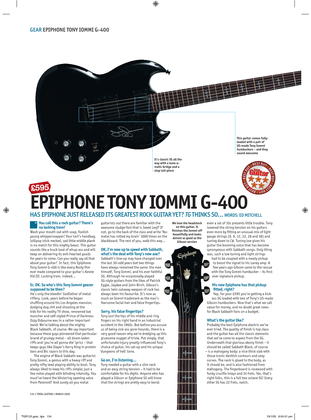 Epiphone Tony Iommi G-400