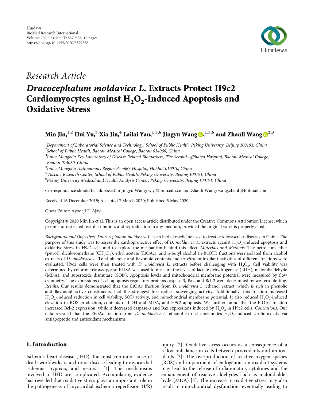 Research Article Dracocephalum Moldavica L