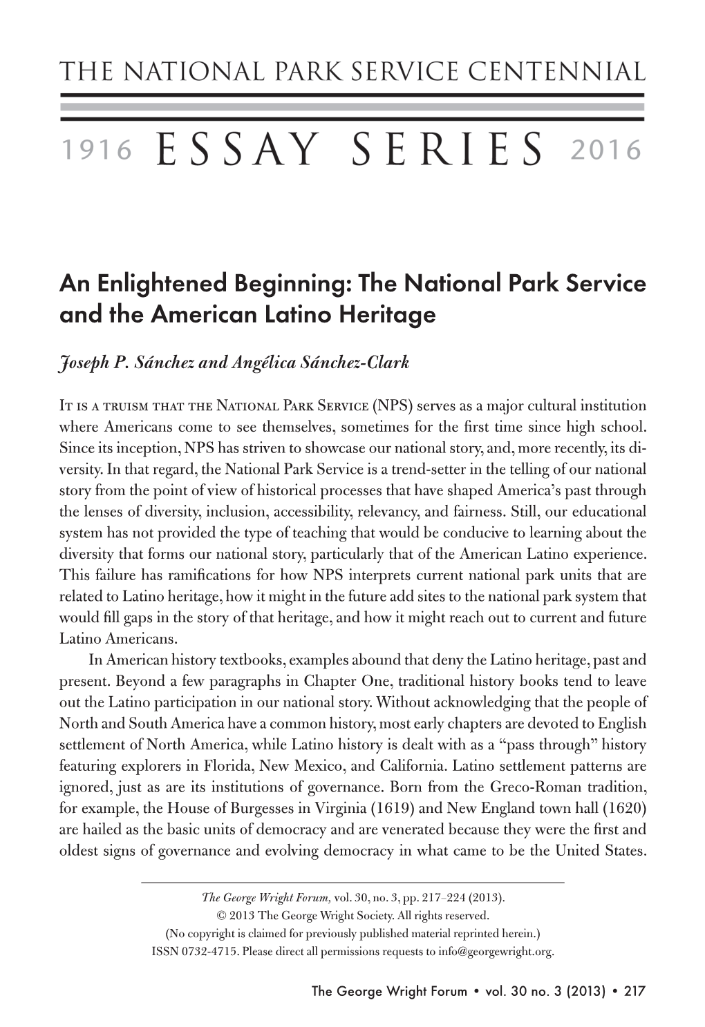 The National Park Service and the American Latino Heritage