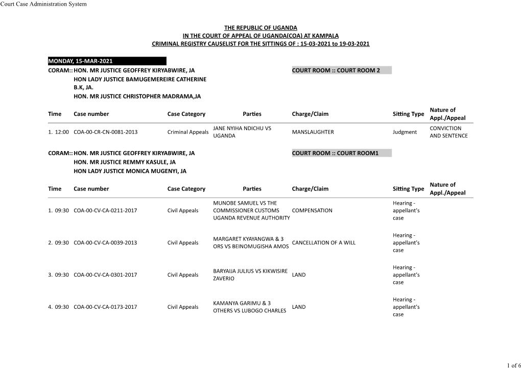 Court Case Administration System