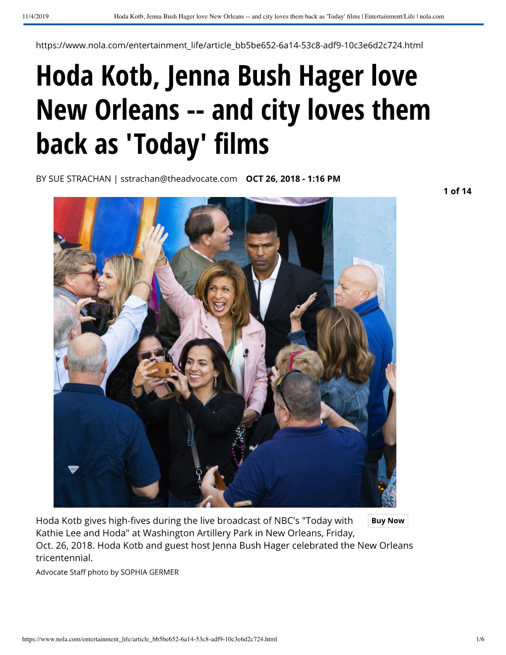 Hoda Kotb, Jenna Bush Hager Love New Orleans -- and City Loves Them Back As 'Today' ﬁlms | Entertainment/Life | Nola.Com