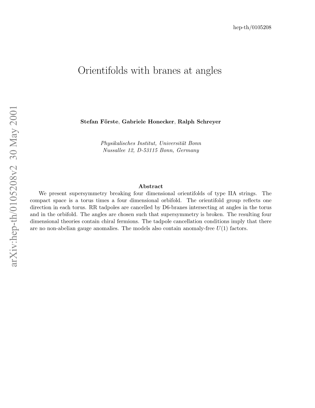 Orientifolds with Branes at Angles