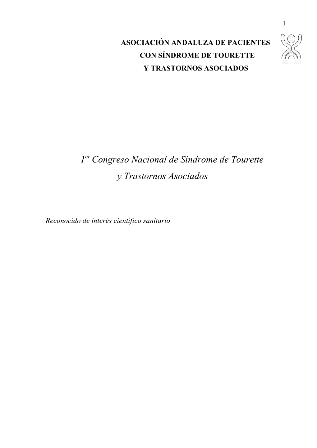 1 Congreso Nacional De Síndrome De Tourette Y Trastornos Asociados