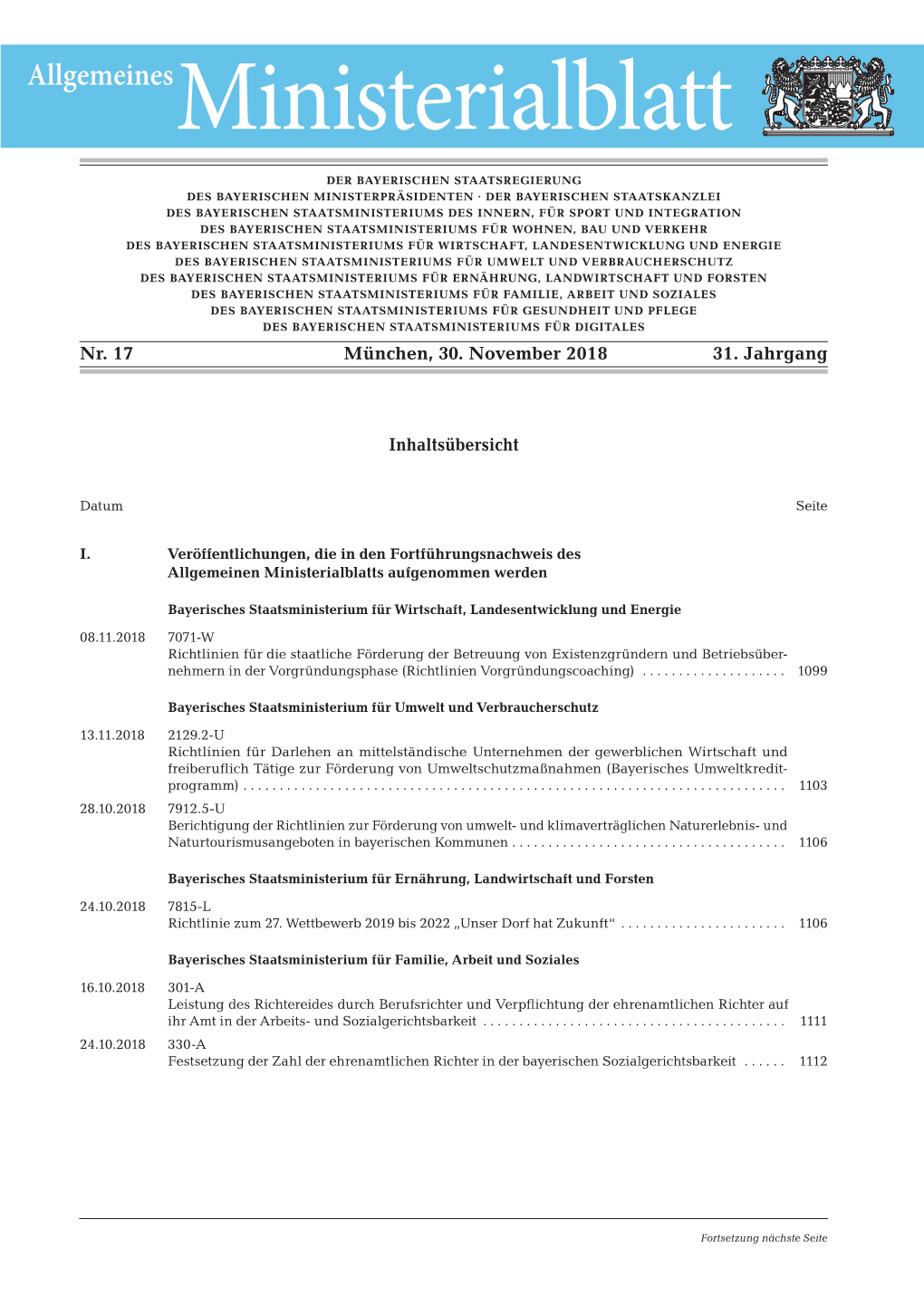 Allgemeines Ministerialblatt, 2018-17