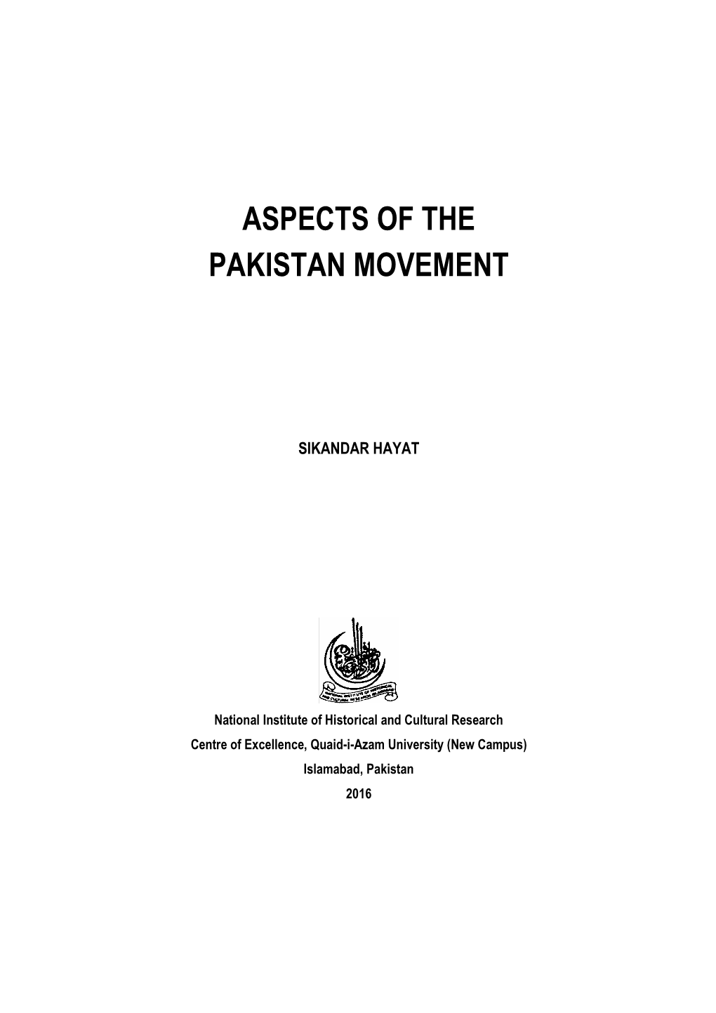 Aspects of the Pakistan Movement