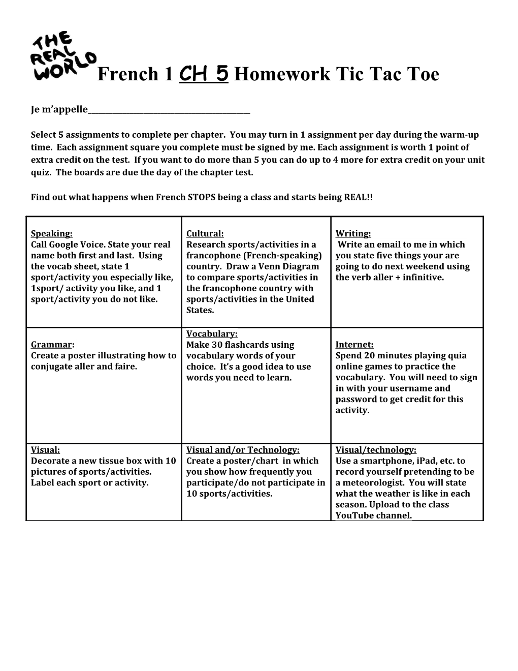 Unit 5 Tic-Tac-Toe