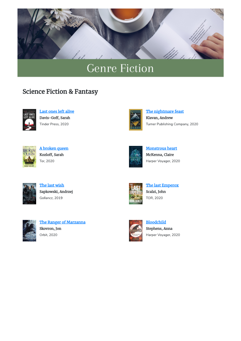 Science Fiction & Fantasy