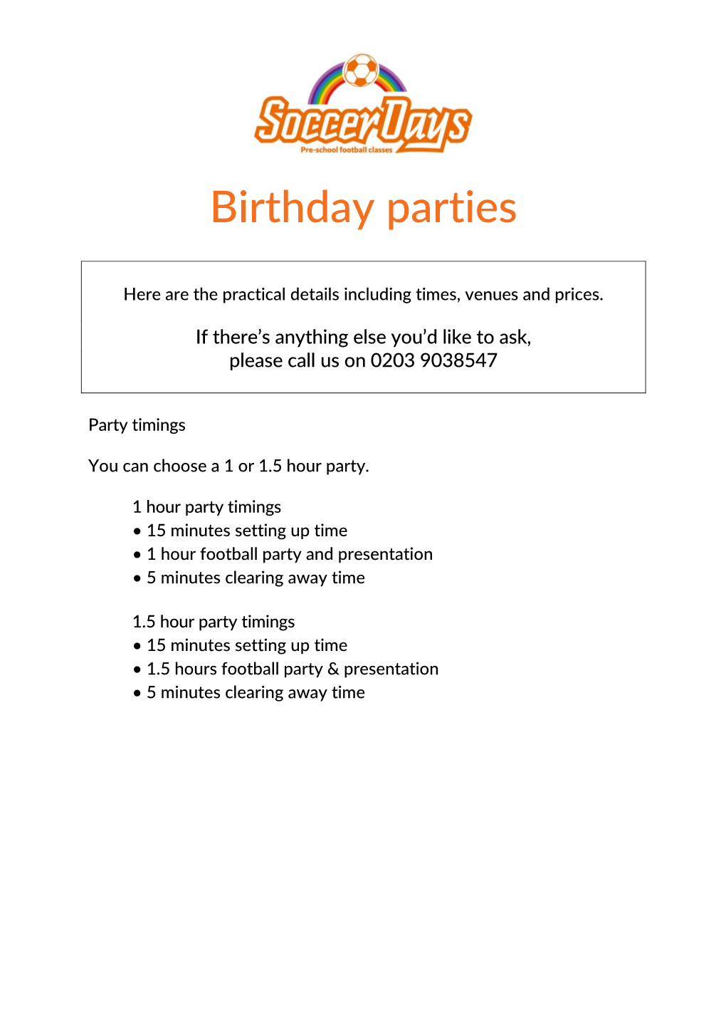 Birthday Parties