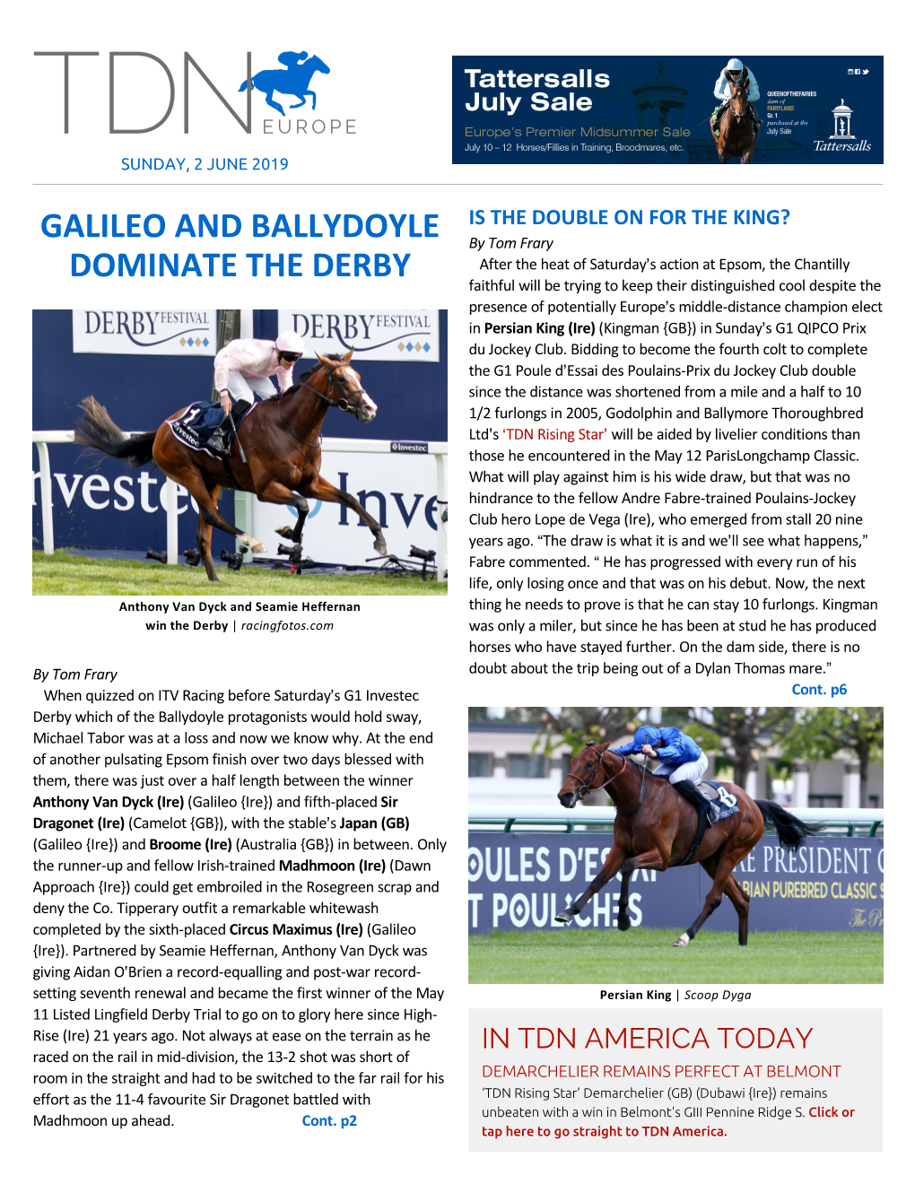 Galileo and Ballydoyle Dominate the Derby Cont