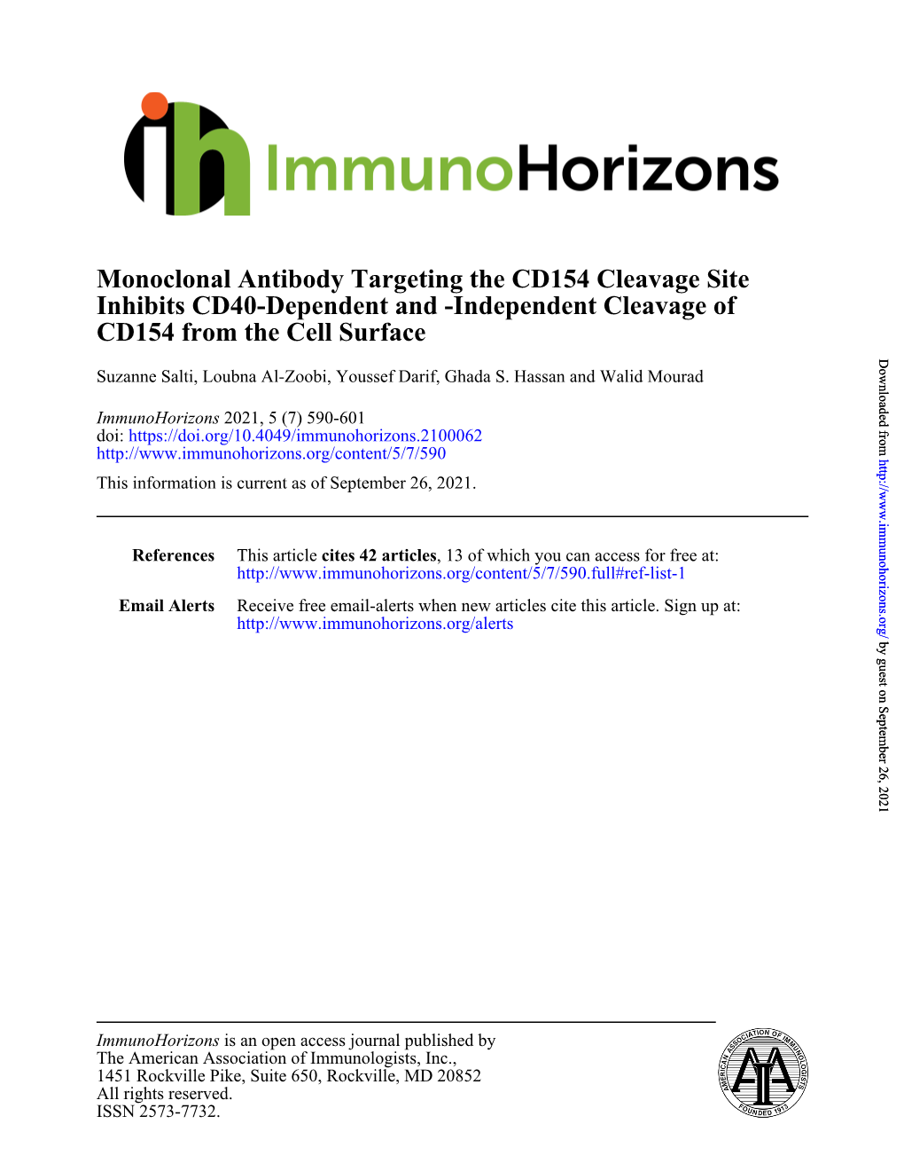 CD154 from the Cell Surface Inhibits CD40
