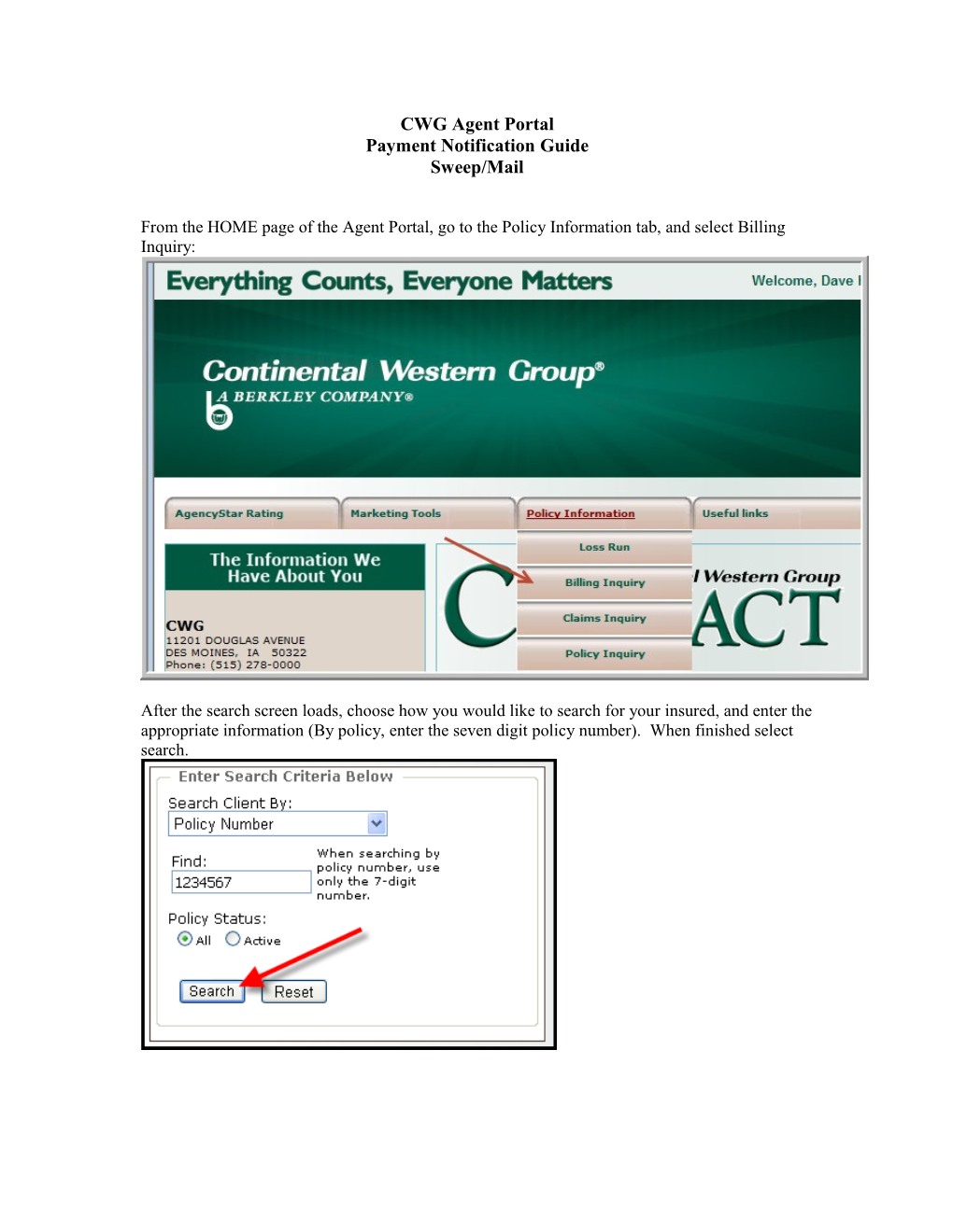 CWG Agent Portal