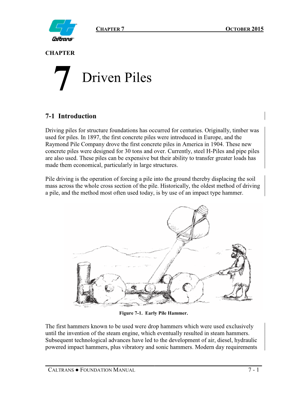 Foundation Manual Chapter 7, Driven Piles