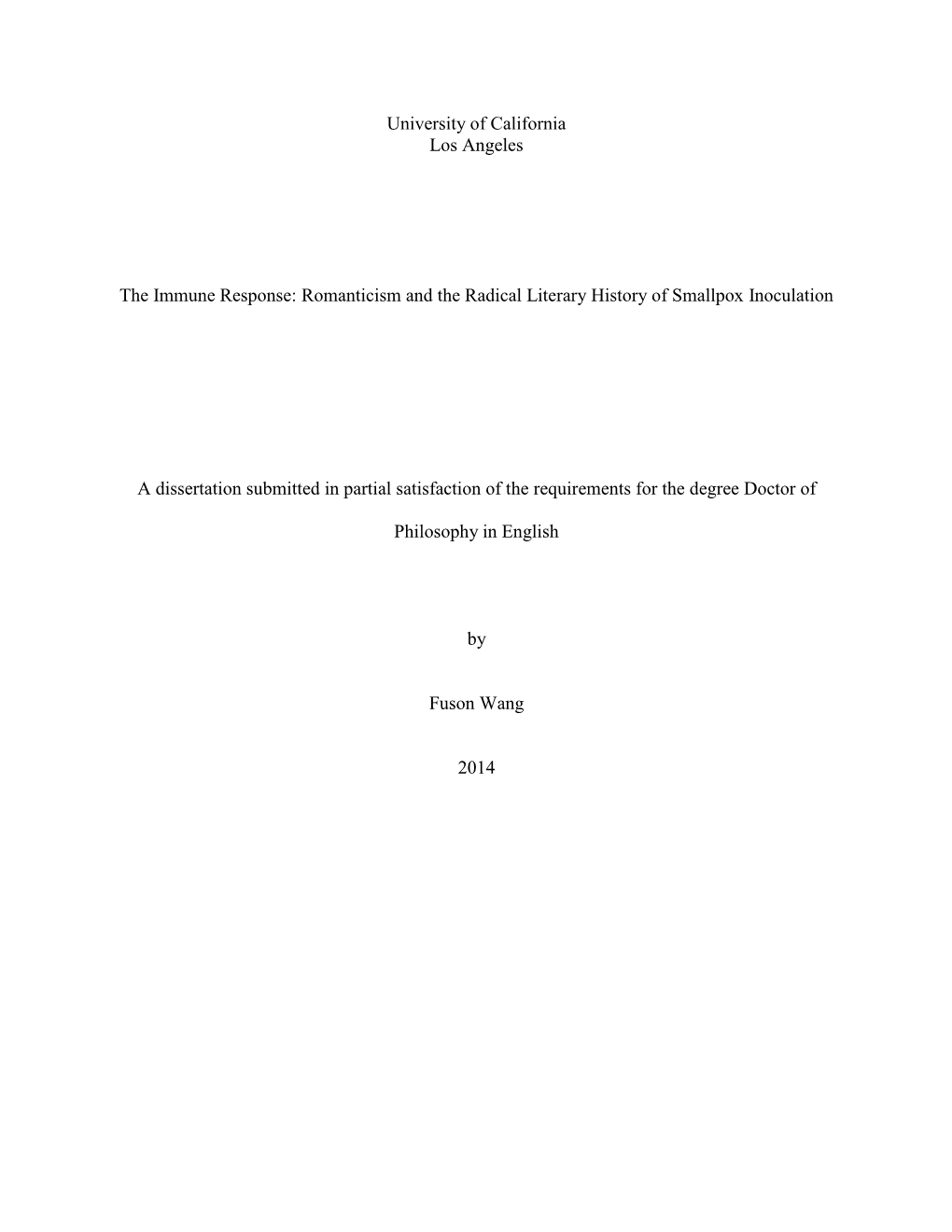 Romanticism and the Radical Literary History of Smallpox Inoculation