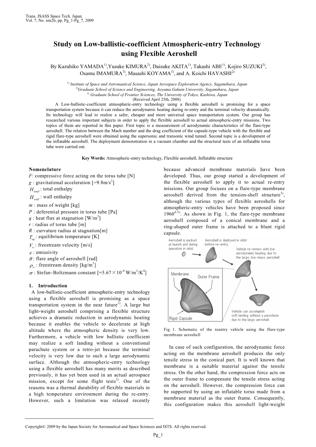 Study on Low-Ballistic-Coefficient Atmospheric-Entry Technology Using Flexible Aeroshell