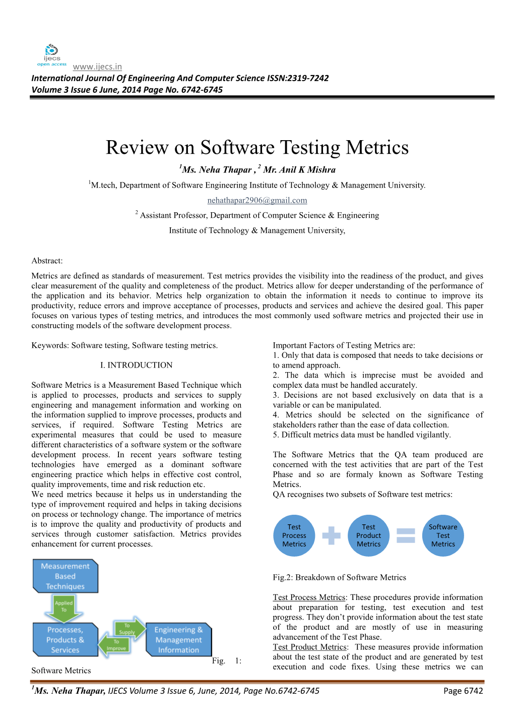 Review on Software Testing Metrics 1Ms