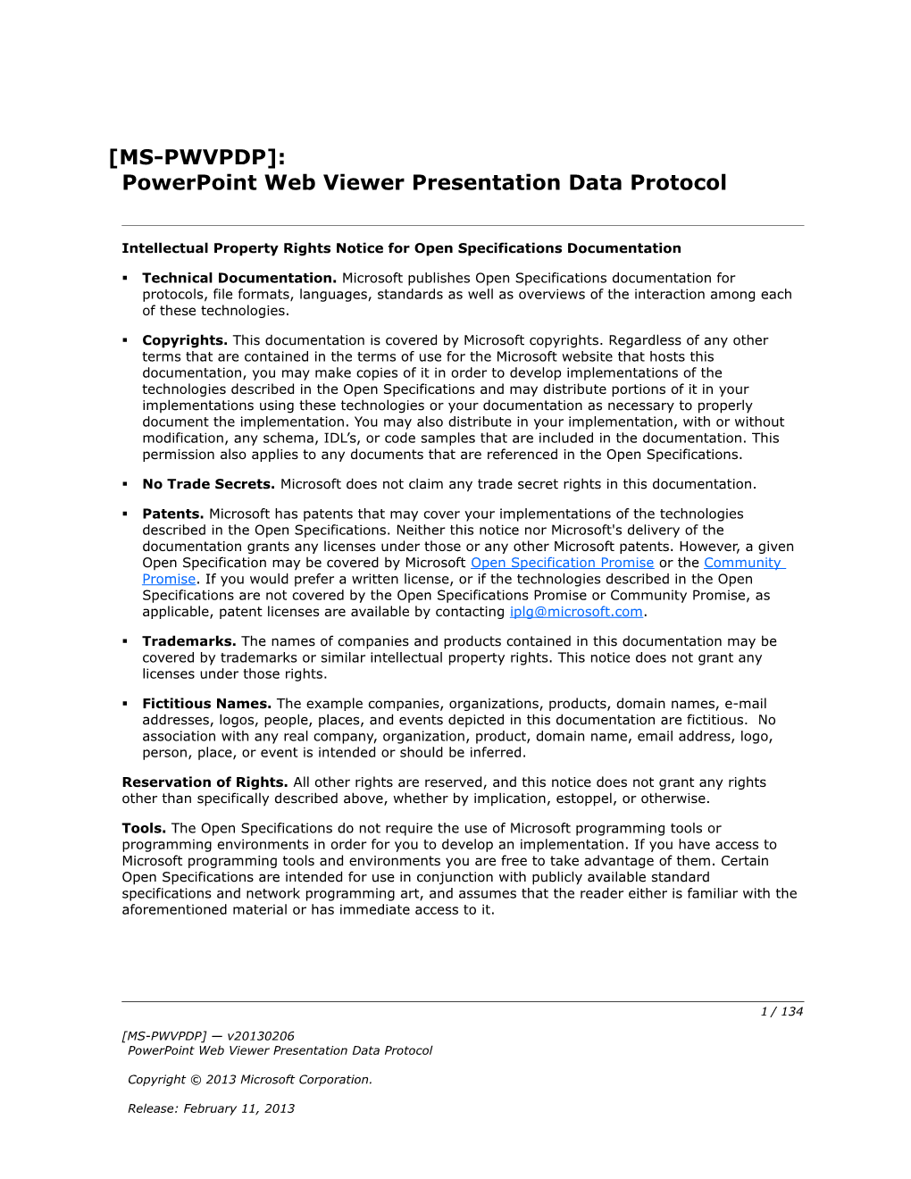 Intellectual Property Rights Notice for Open Specifications Documentation s33