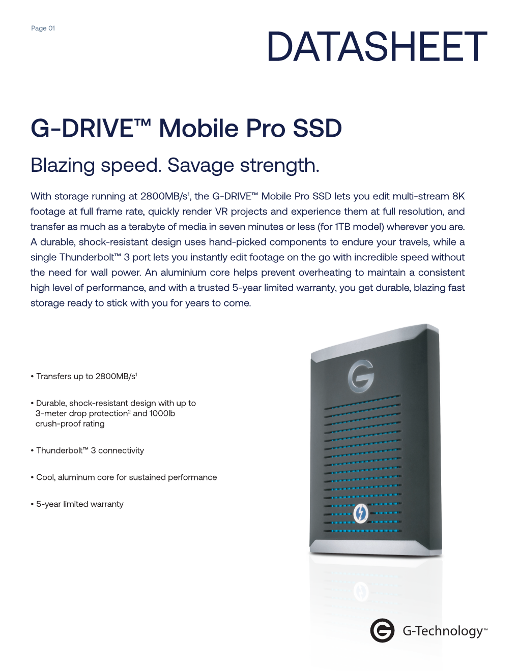 G-DRIVE™ Mobile Pro SSD Blazing Speed