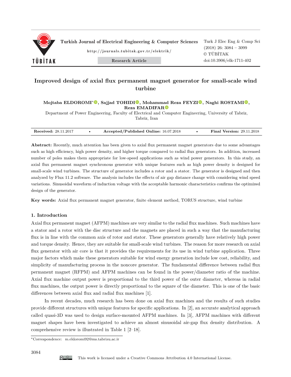 Improved Design of Axial Flux Permanent Magnet Generator for Small-Scale Wind Turbine