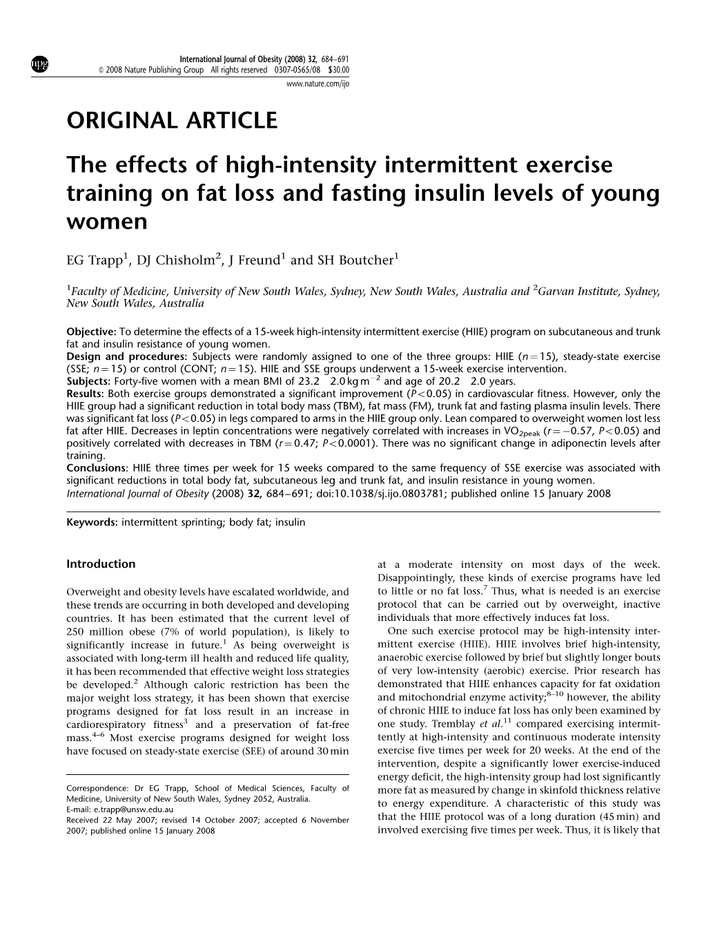 Effects of HIIT on Fat Loss