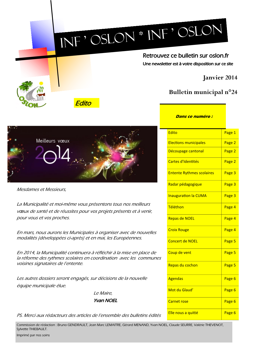 Oslon * Inf ’ Oslon Retrouvez Ce Bulletin Sur Oslon.Fr Une Newsletter Est À Votre Disposition Sur Ce Site