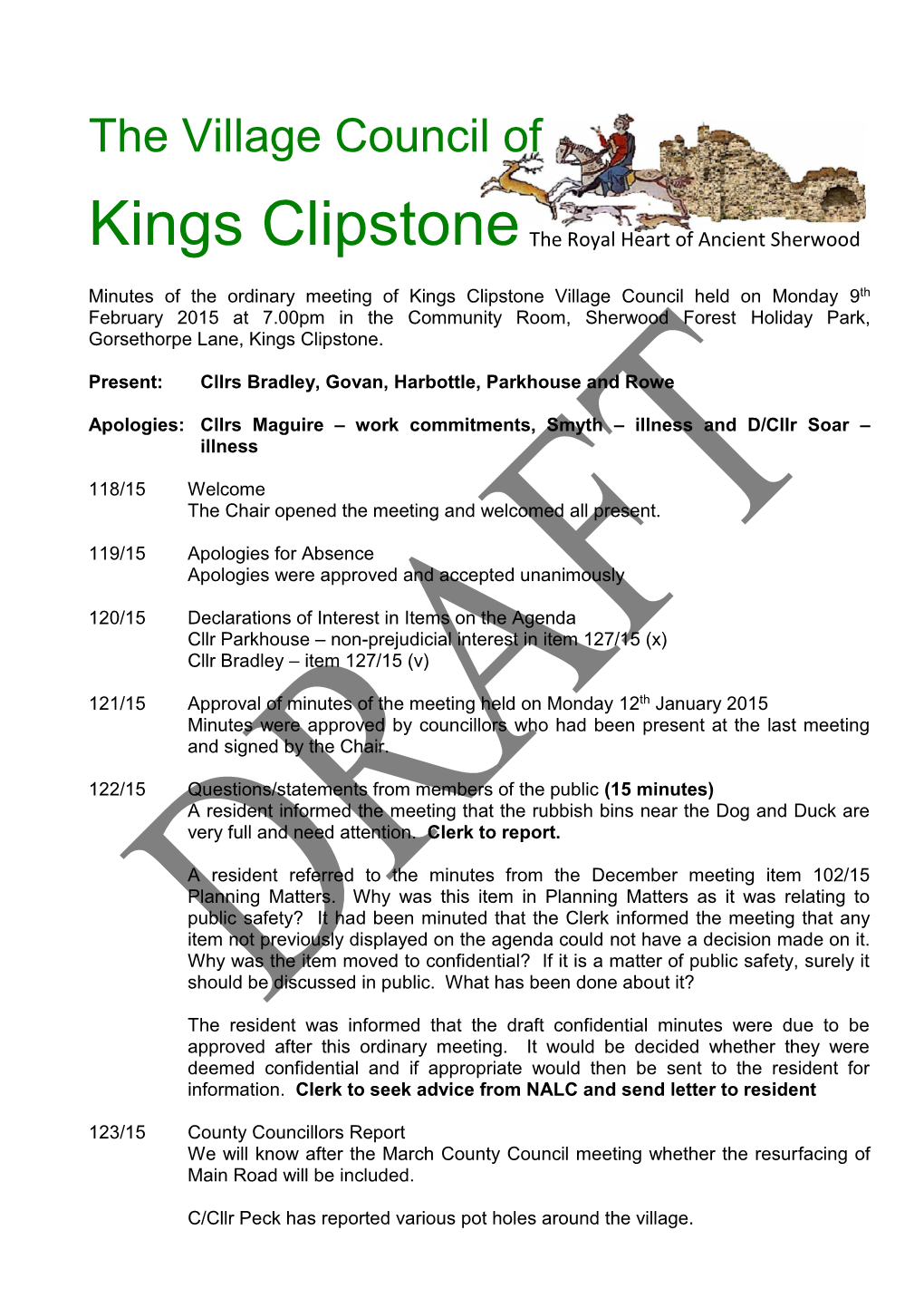 Kings Clipstone Parish Council