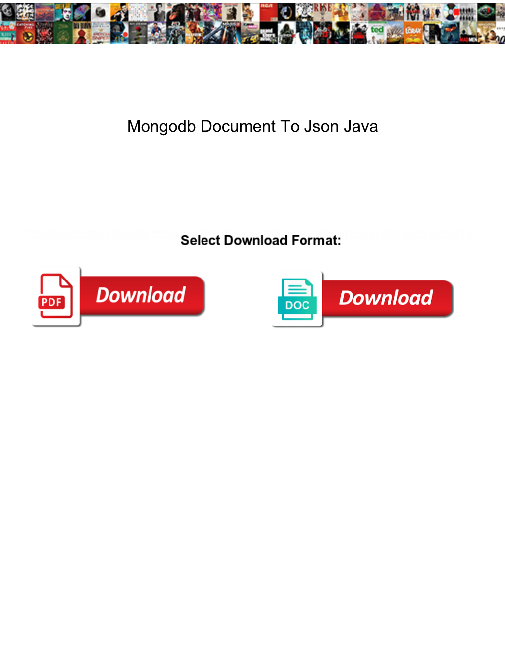 Mongodb Document to Json Java