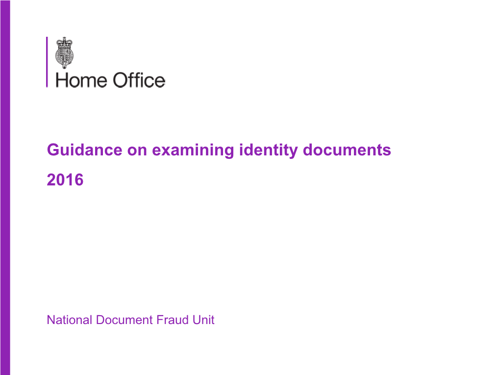 National Document Fraud Unit Introduction