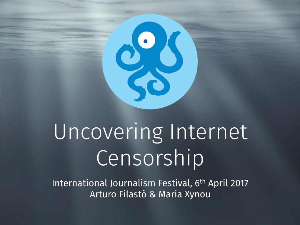 International Journalism Festival, 6Th April 2017 Arturo Filastò & Maria