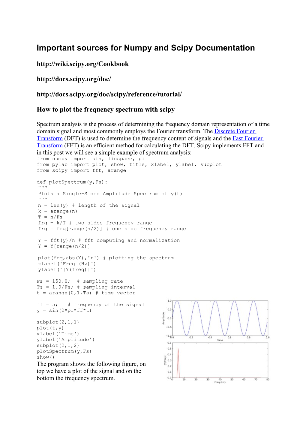 How to Plot the Frequency Spectrum with Scipy