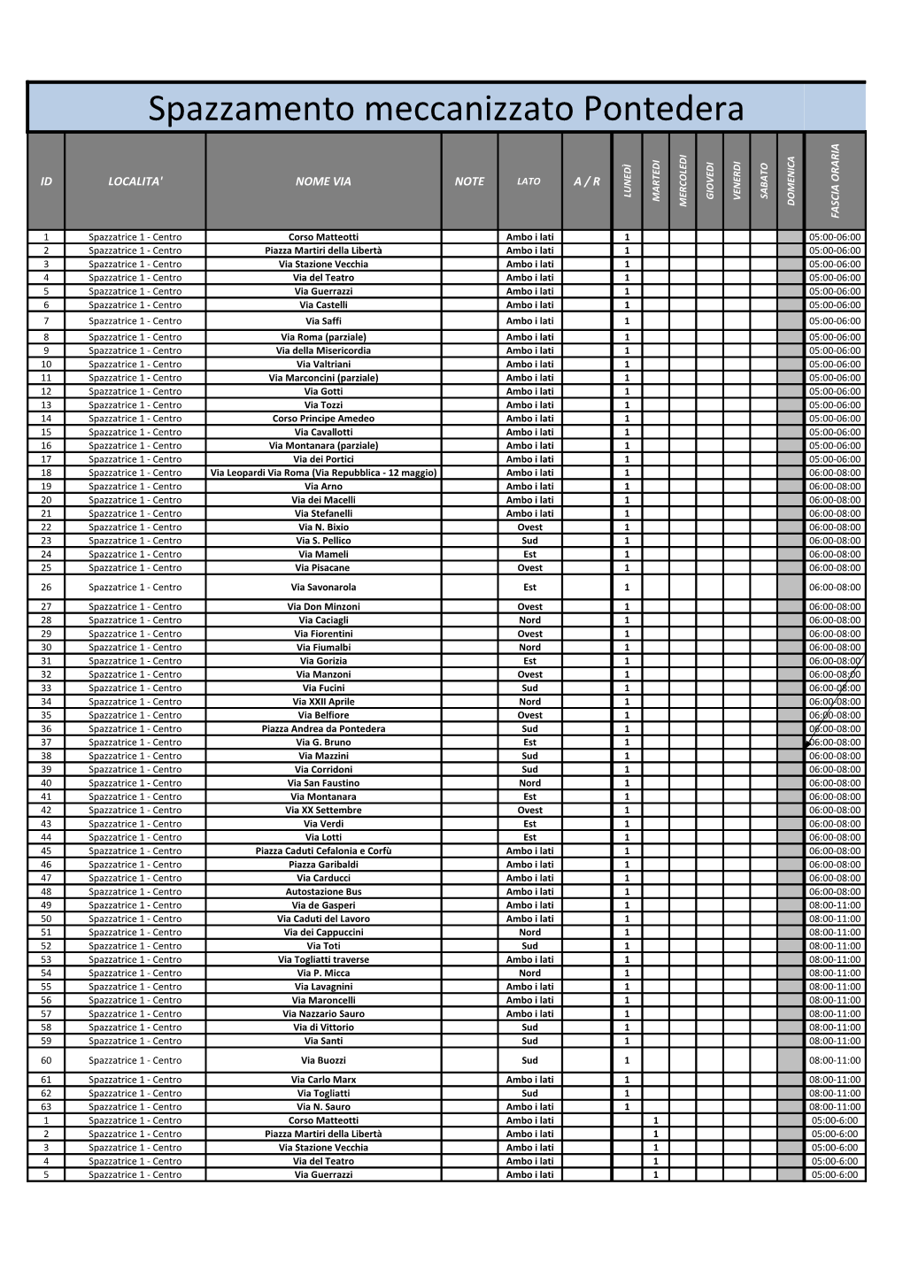 Calendario PONTEDERA