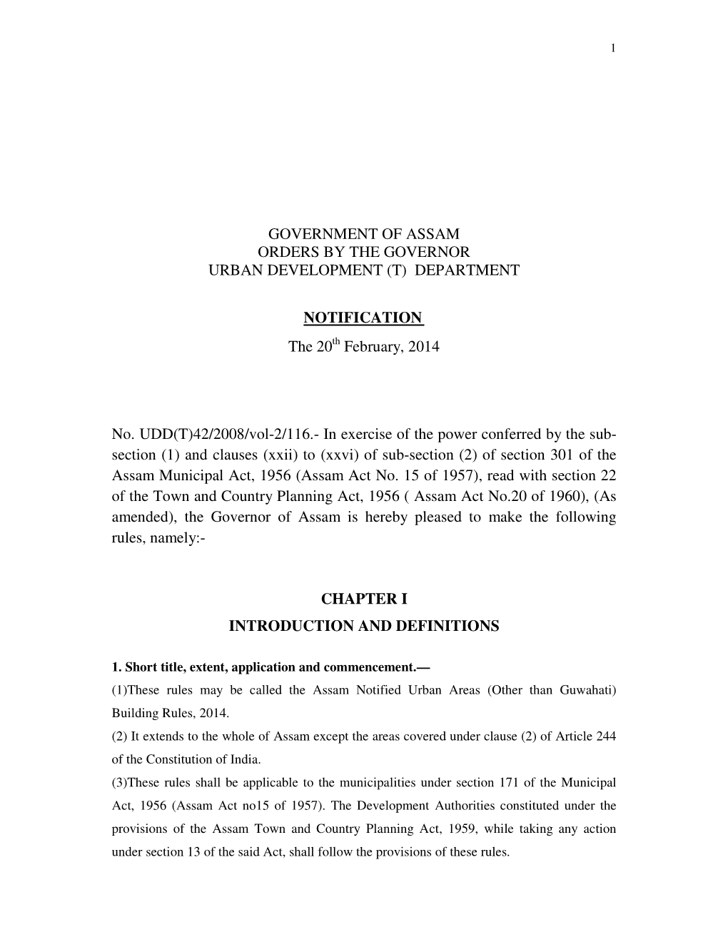 Assam Notified Urban Areas Other Than Guwahati Building Rules 2014